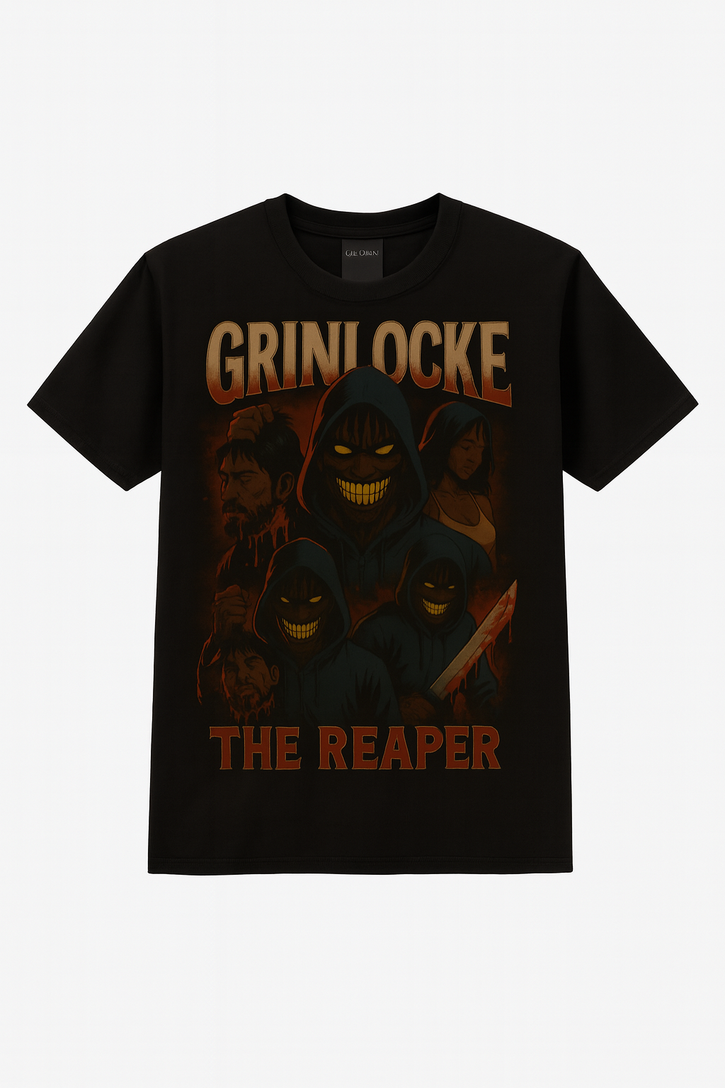 Grinlocke “The Reaper” Multi-Pose Horror Graphic Tee