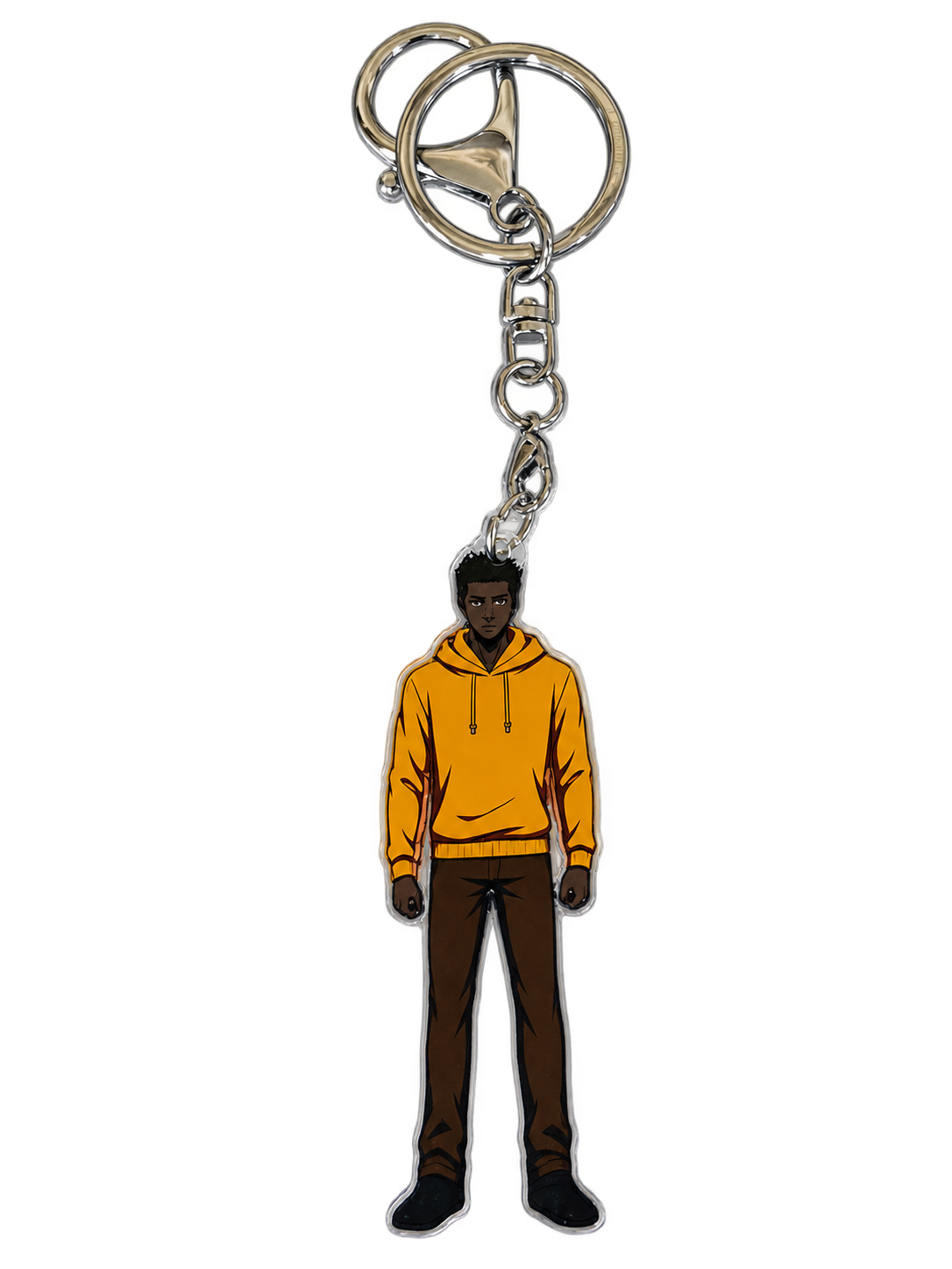 Square Yellow Hoodie Dude Acrylic Keychain