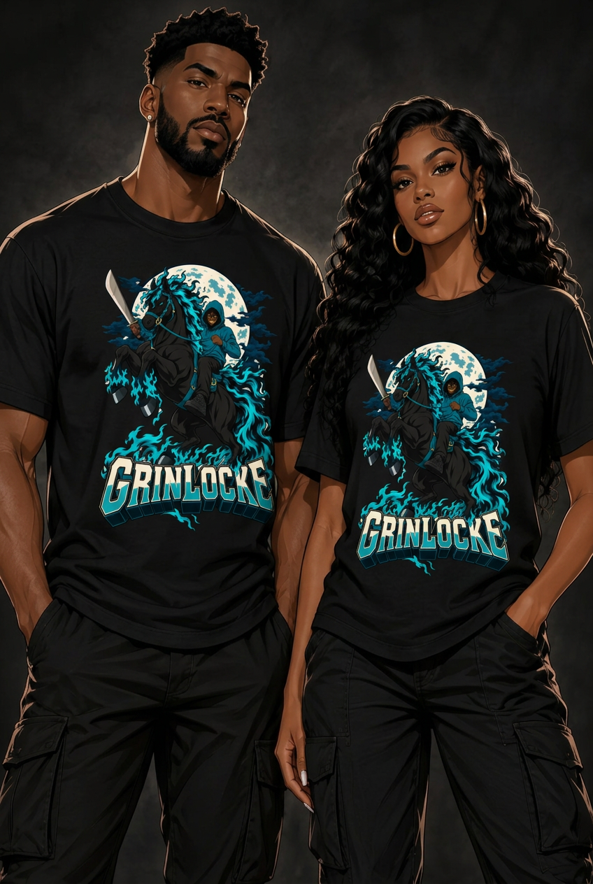 Black Stallion couple mockup inspired by the uploaded photo