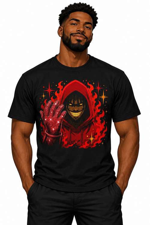 Fireman Grinlocke Aura T-Shirt on illustrated man avatar