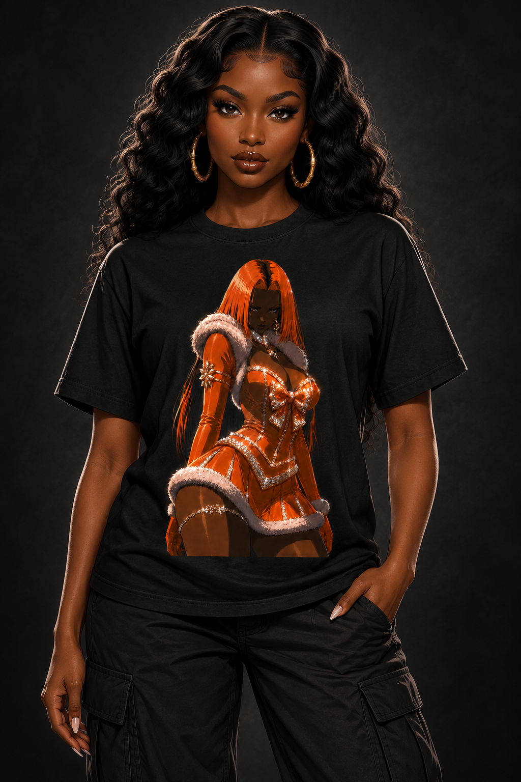 Vintage Roux T-Shirt on illustrated woman avatar